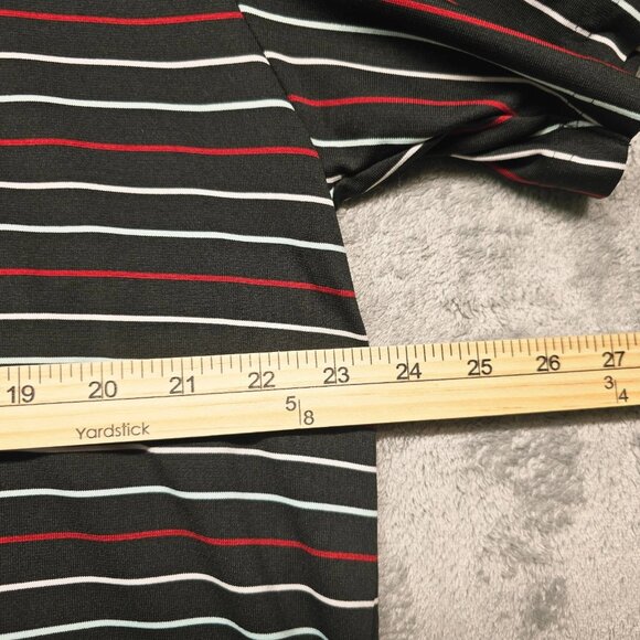 Travis Mathew Polo Shirt Mens XL Black Striped Golf Performance Short Sleeve - Picture 13 of 14